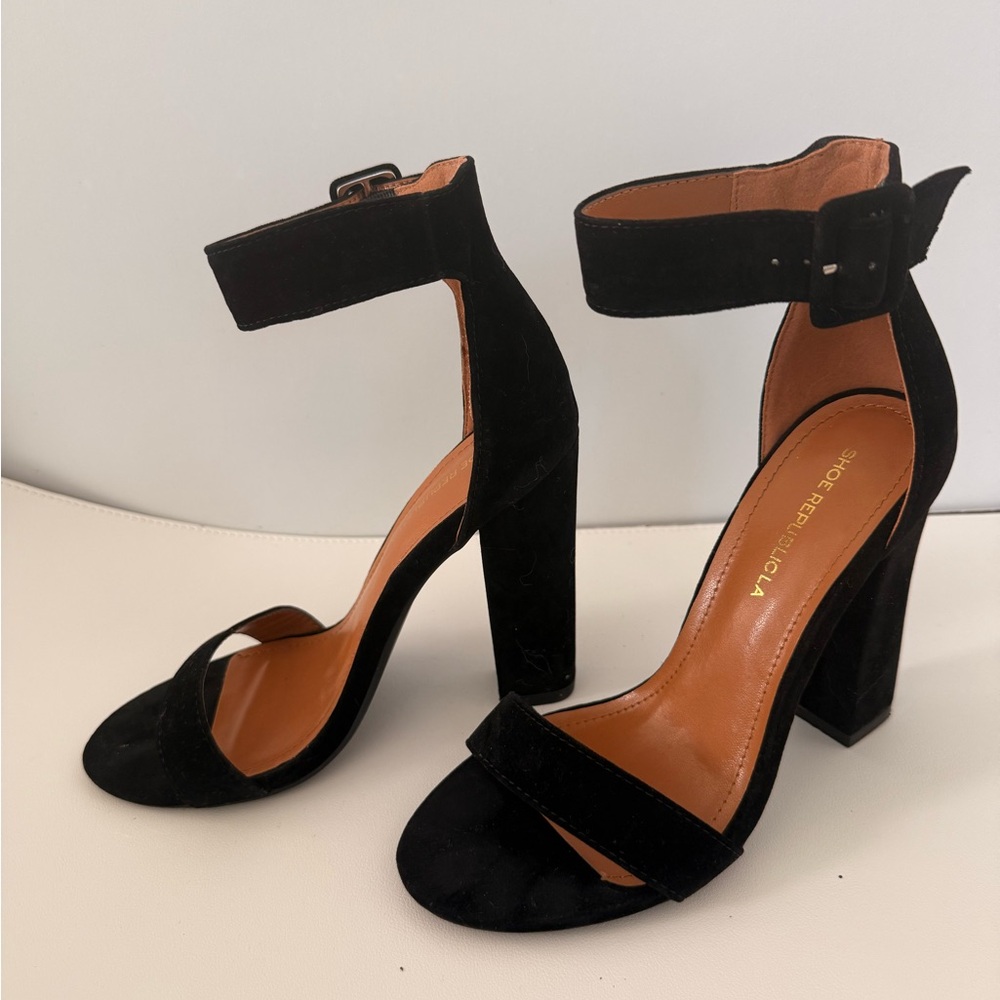 Black Velvet Strap Heels